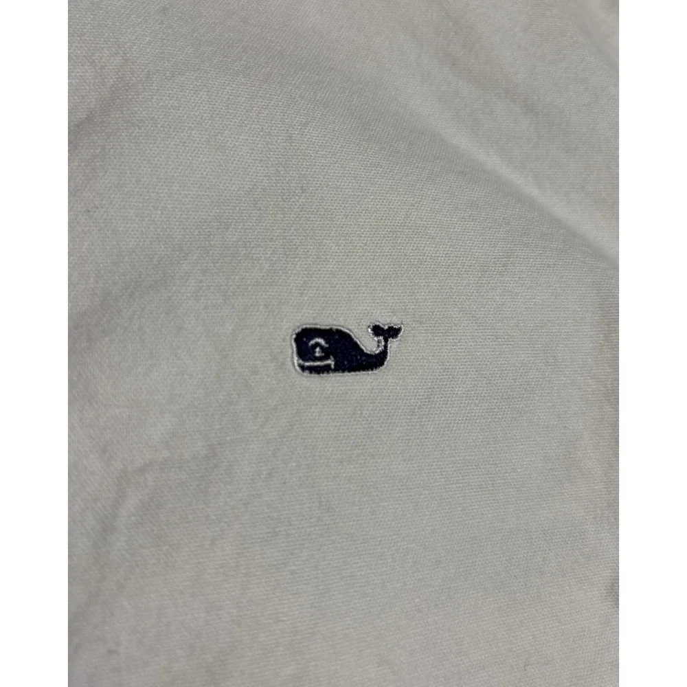 Vineyard Vines Whale Shirt Youth White Excellent Cotton Button Down Size Medium